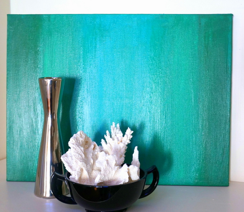 Teal canvas art