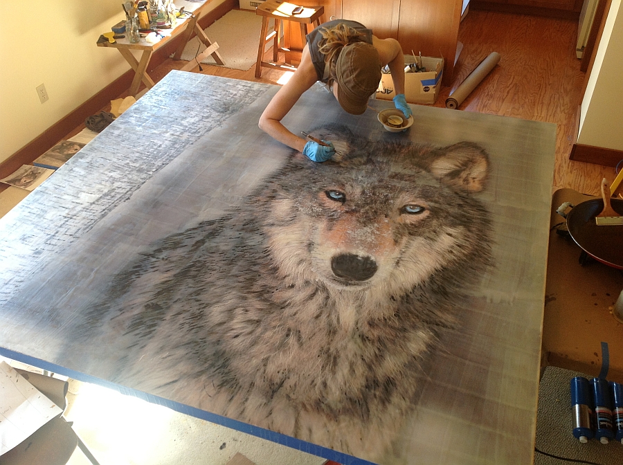 The majestic image of the wolf draws you in instantly