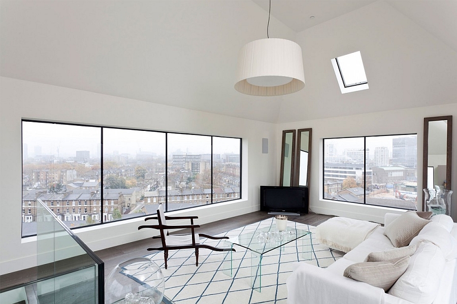 Upper living room with a view of London