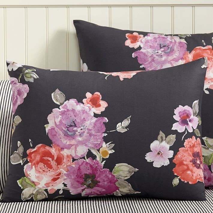 Vintage-style floral shams from Pottery Barn Teen