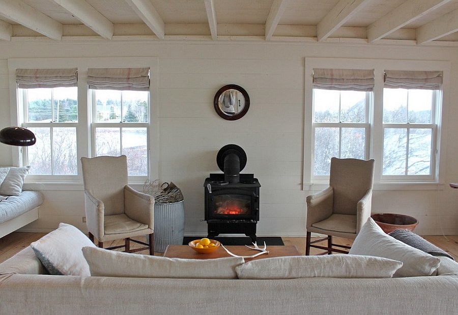 White is a great choice for small rustic living rooms