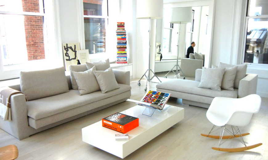 White and Bright Duplex in the Sky Pleases with Pops of Color