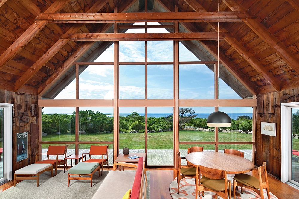 A-Frame Cathedral Ceiling adds classic appeal to the island retreat