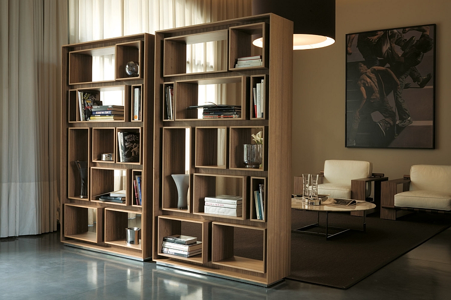 Beautiful bookshelf in wood provides plenty of display space