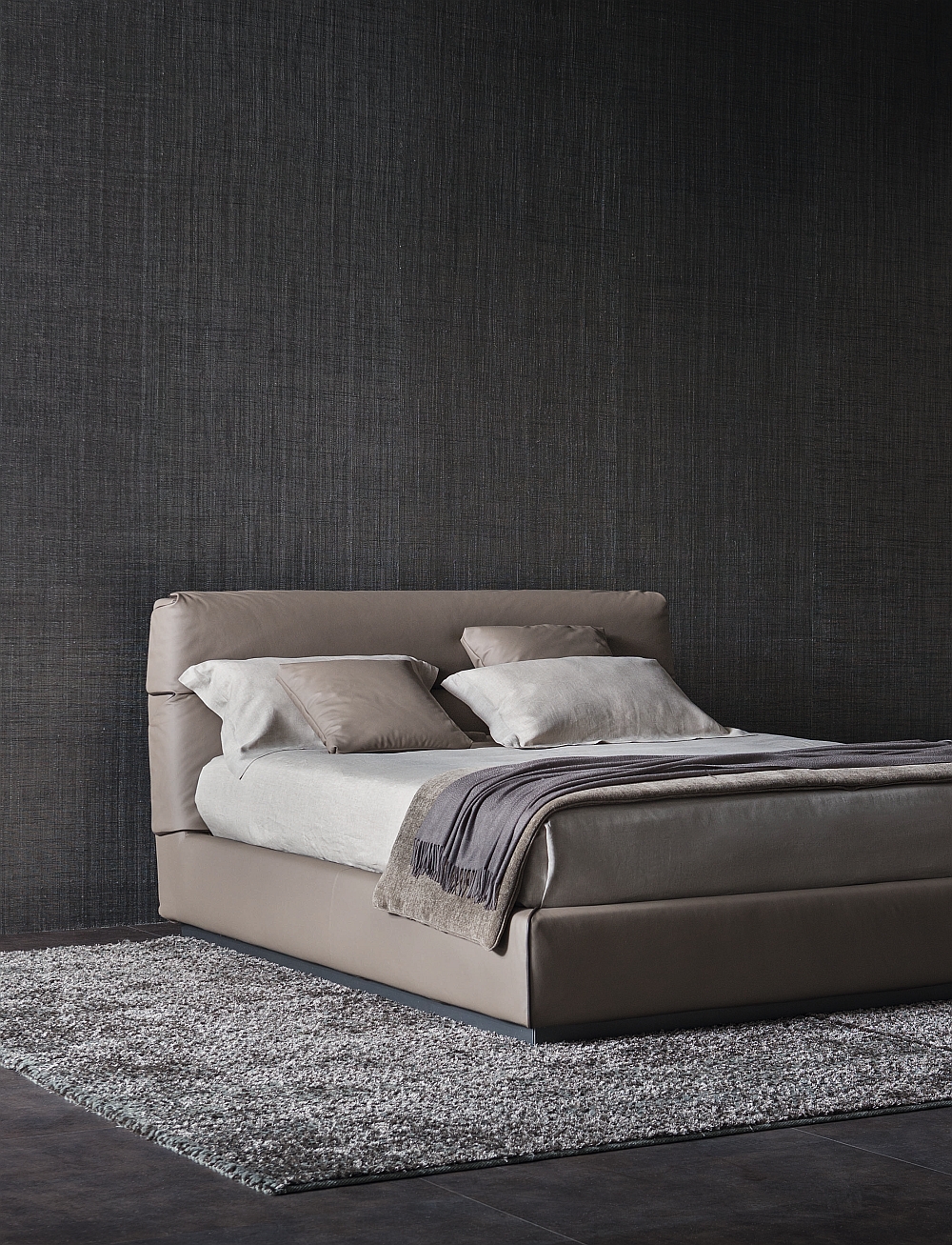 Beautiful contemporary bed with a sleek Silhouette