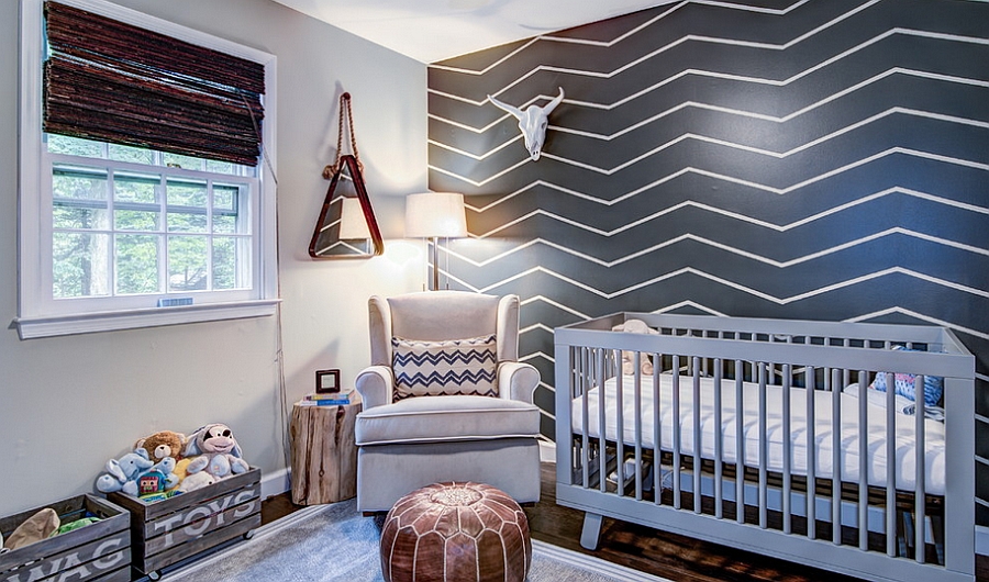 blue and gray nursery