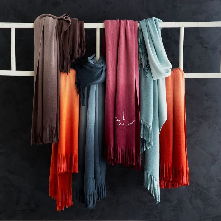 Colorful ombre throws from West Elm