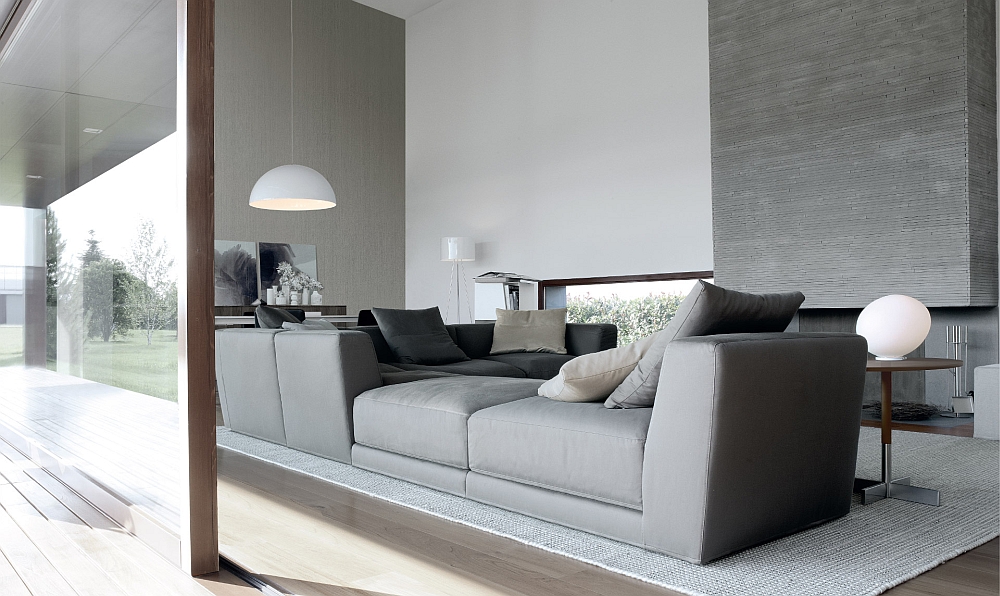 Combine low and high armrest units to create a stunning sectional