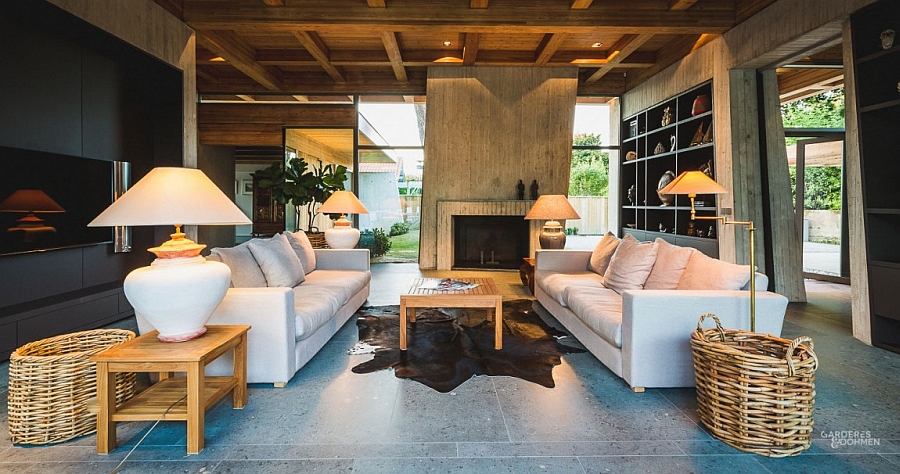 Cozy living room with lovely lighting fixtures