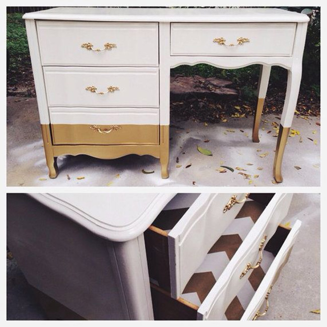 Desk with Gold Legs