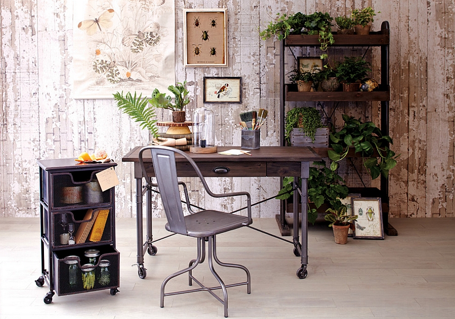 Elegant industrial chic home office