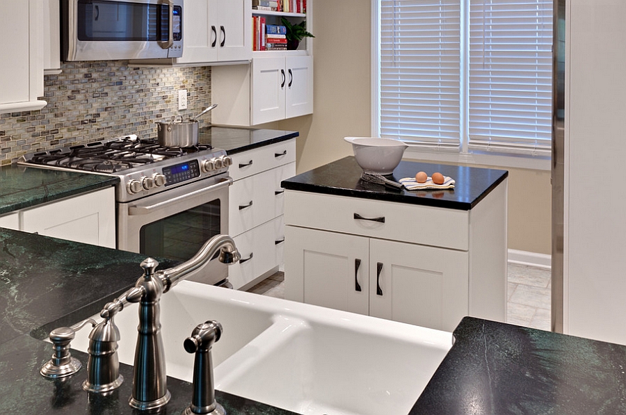 Elegant small kitchen with a smart island at its heart