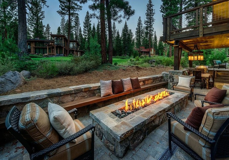 Stunning Cabin Retreat Brings Rustic Texan Charm To Lake Tahoe Decoist   Fabulous Lake Tahoe Cabin House With An Outdoor Living And Fireplace 768x538 