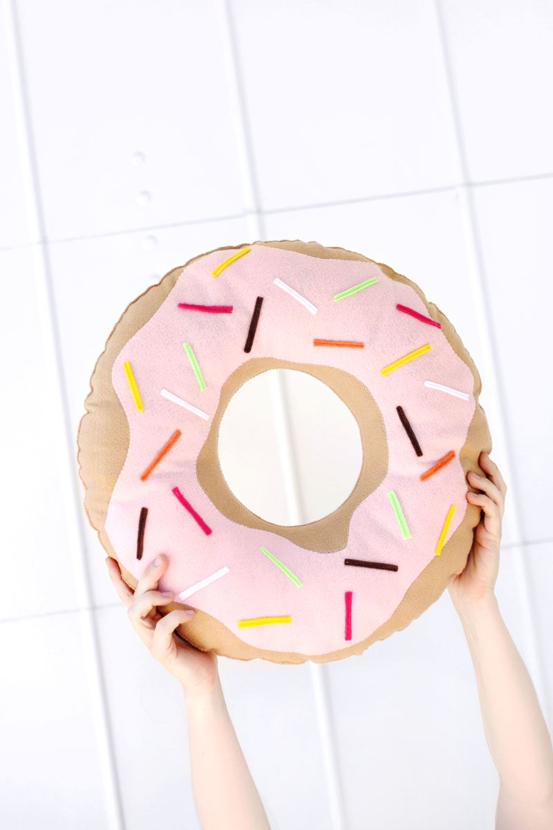 Felt donut pillow from A Beautiful Mess