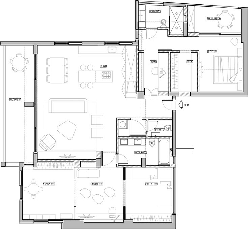 Floor plan of the apartment after renovation