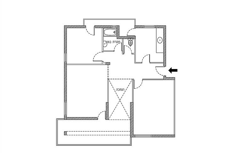 Floor plan of the apartment before renovation