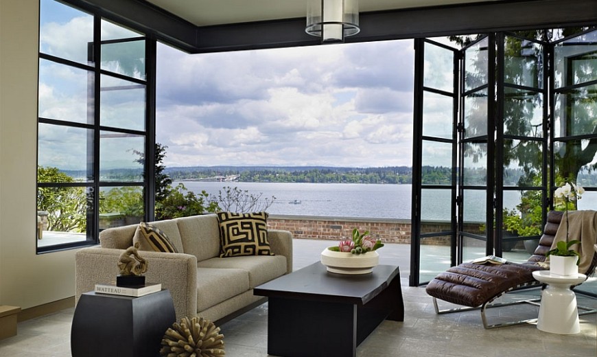 Classic Seattle Lakefront House gets a Bookish Modern Twist!