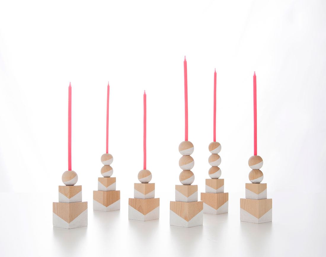 Geometric candle holders from Brit + Co.