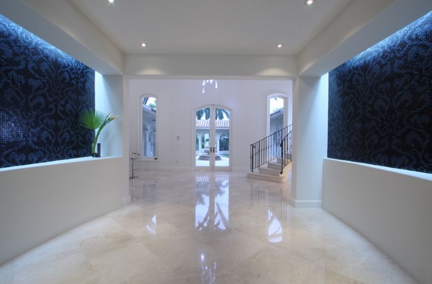 Gleaming marble floor