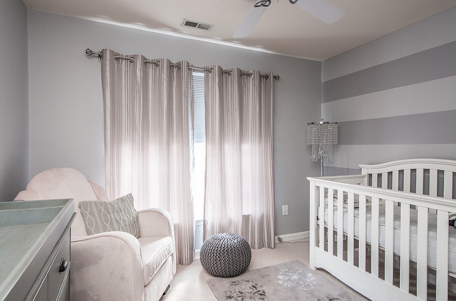 Gray with a touch of silver in the nursery [Design: Interior Style by Marisa Moore]