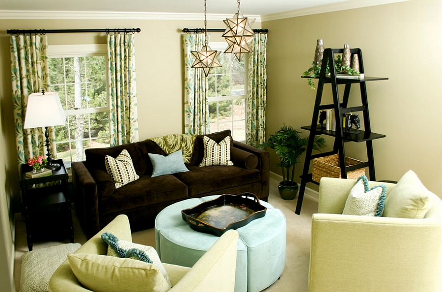 living room design green brownimage