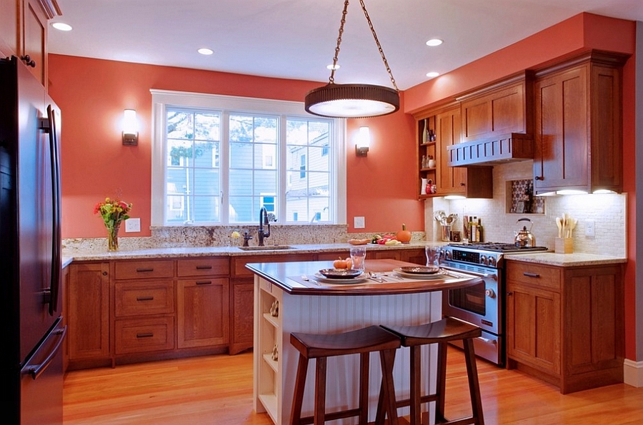  the bulk of dry soil kitchen isle pattern are gently painted the same color every bit their Small Modern Kitchens With Islands