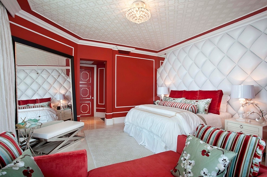 Luxurious bedroom embraces Hollywood Regency style at its chic best! [Design: DKOR Interiors]