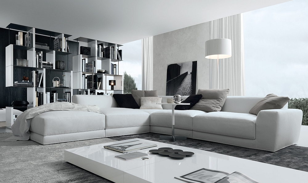 Luxurious sectional in white with Italian flair