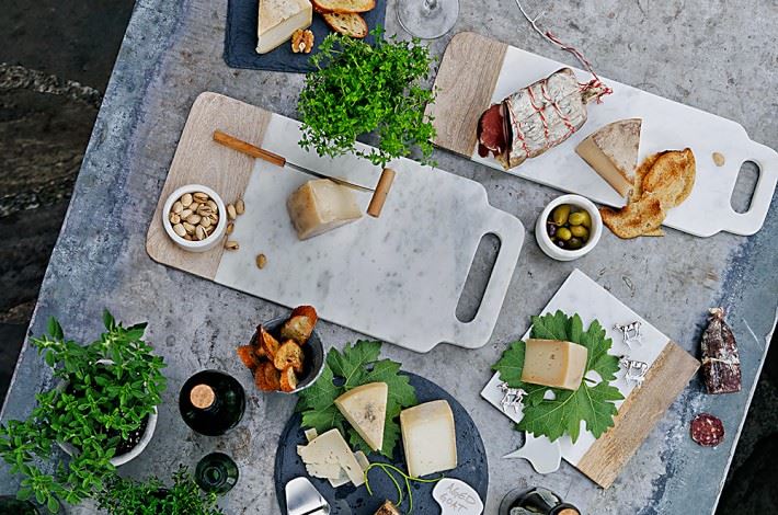 Marble and wood cheese boards from Williams-Sonoma