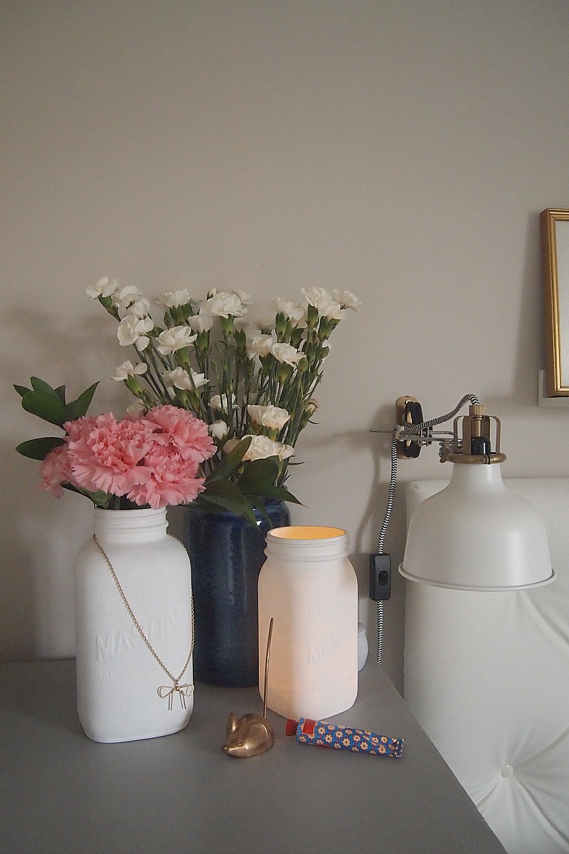 Mason jar vase and candleholder