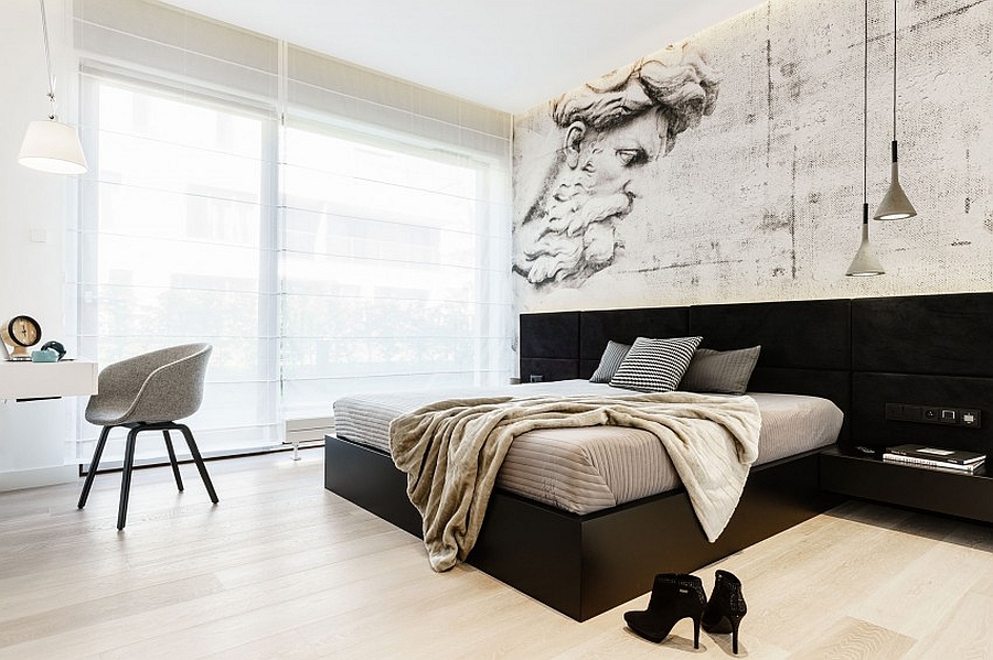 Minimal modern bedroom with a tinge of industrial flair