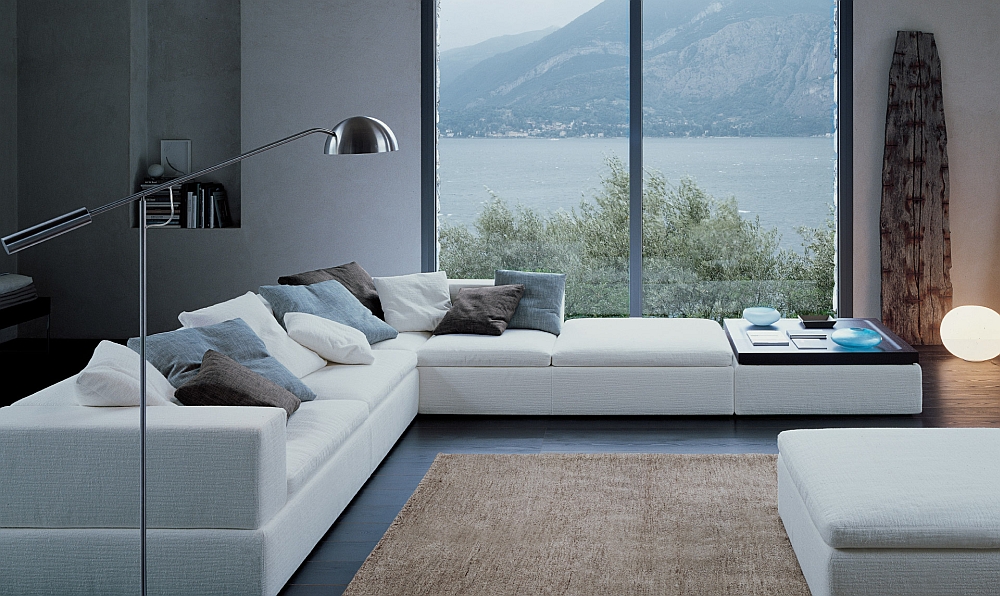 Modern sectional with a stylish end table