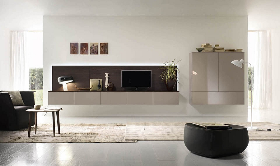 Modular wall units help shape the ideal living room wall systems