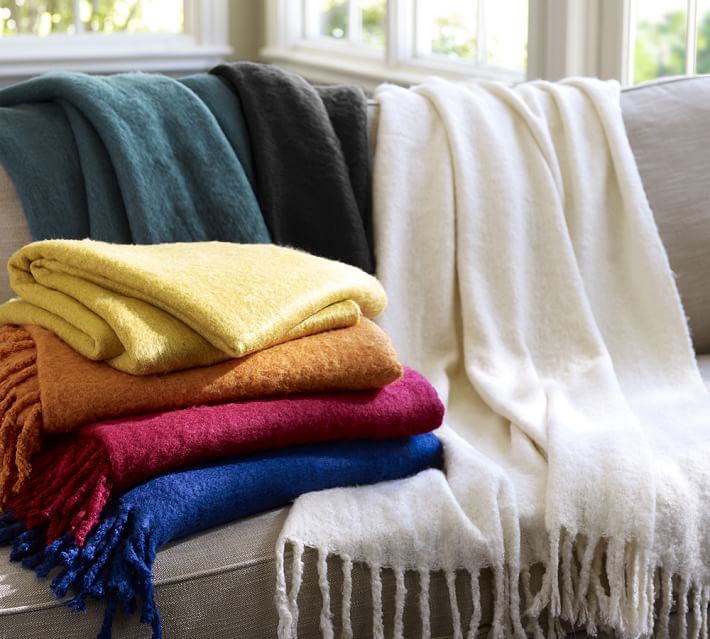 Mohair throws from Pottery Barn