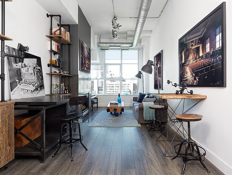 Narrow space turned into a gorgeous home office [Design: Rad Design]