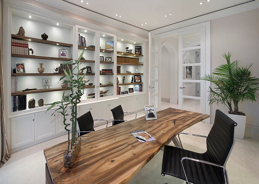 Natural greenery helps in shaping a harmonious home office