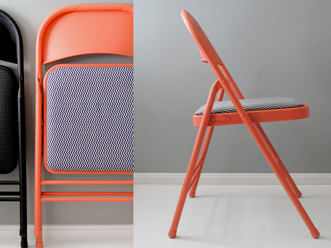 Orange and Chevron Chair DIY