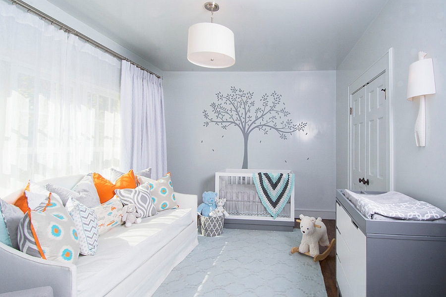 grey and blue nursery