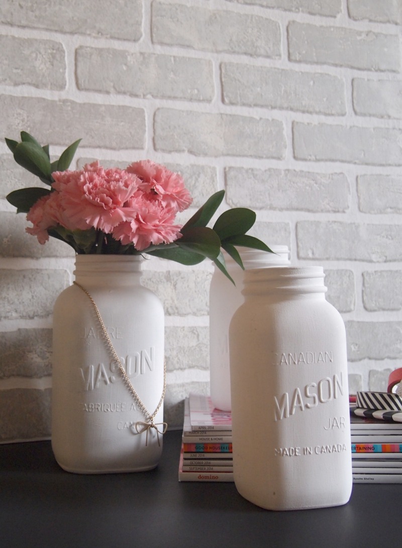 Painted mason jar vases