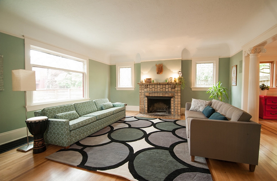 light green themed living room