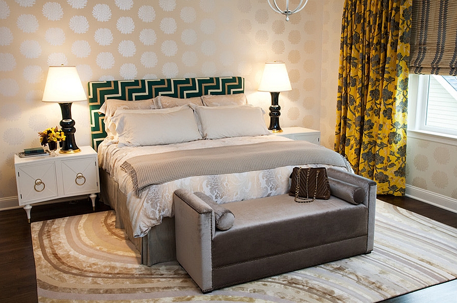 Seat at the end of the bed brings luxury to the bedroom