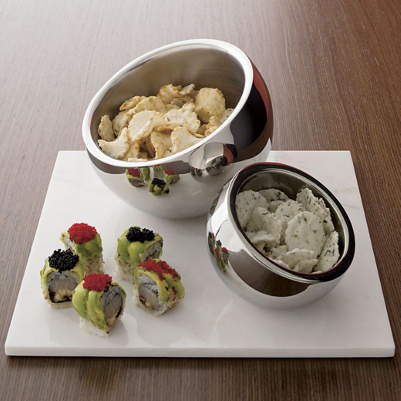 Stainless steel snack bowls from CB2
