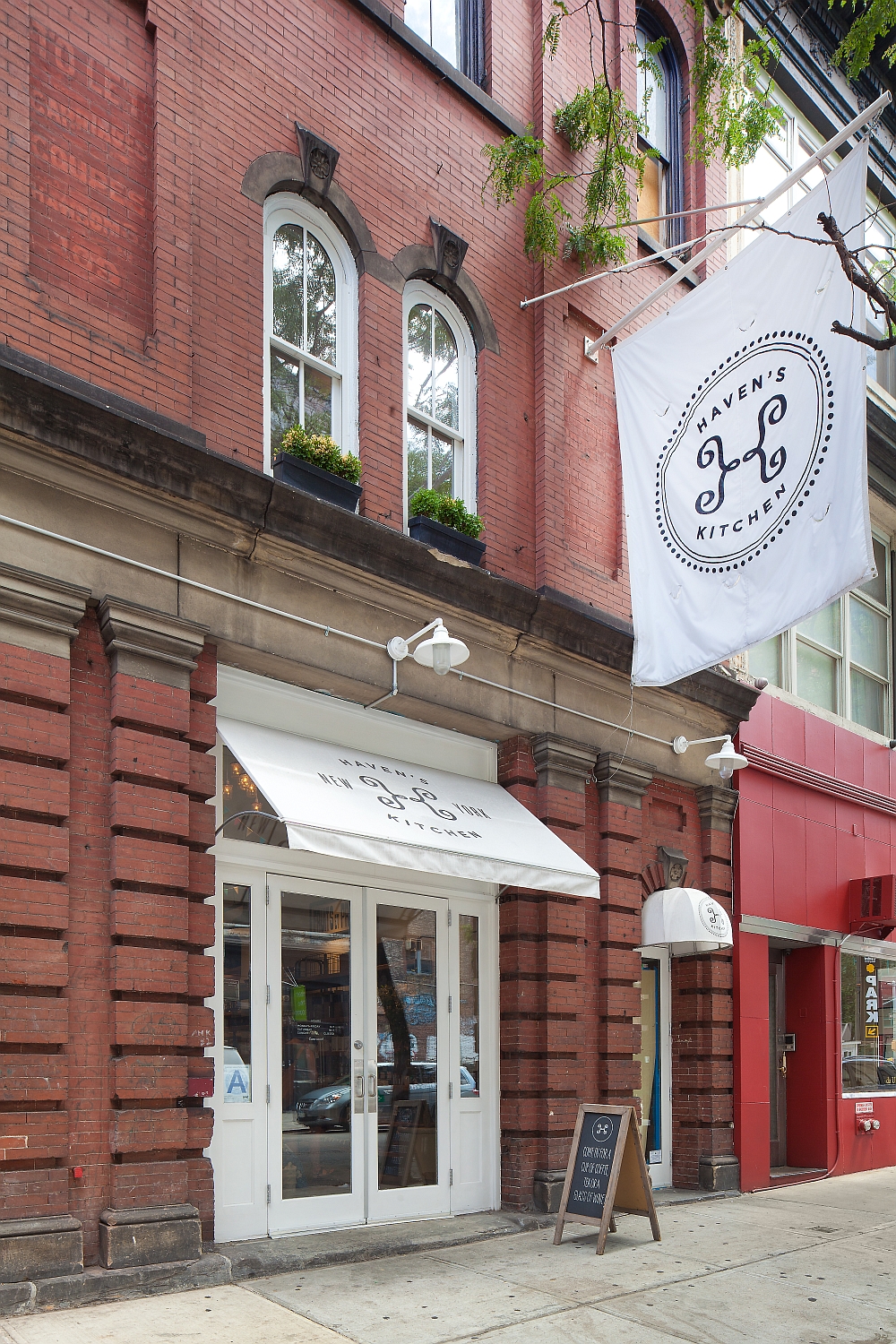 Street facade of the renovated Haven's Kitchen, Manhattan