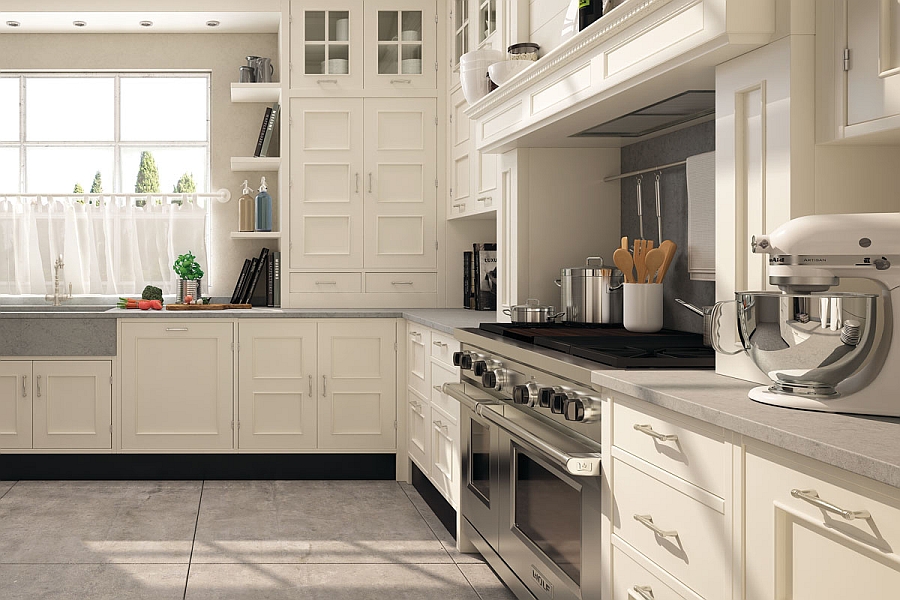 Stylish blend of wood and stone in the kitchen