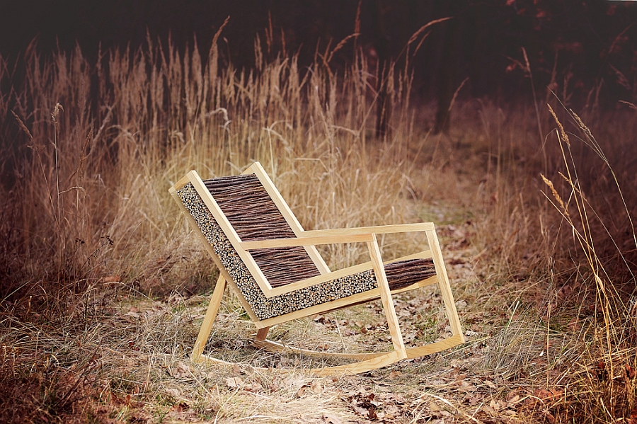 Stylish chair charfted from ash solid wood & willow