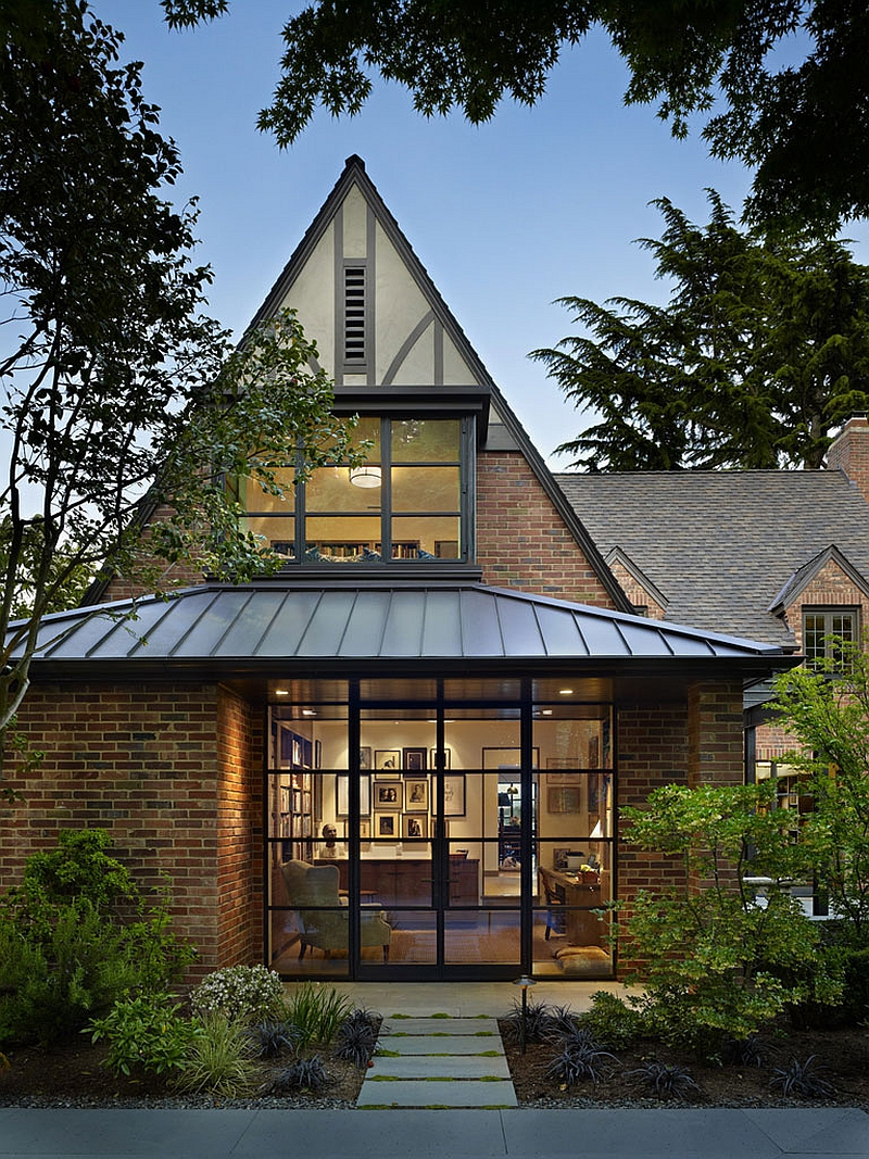 Timeless tudor architecture defines the exterior of the house