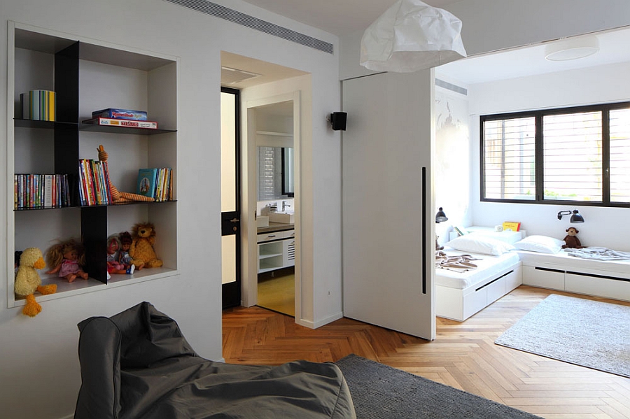 View of the family room and kids' bedroom