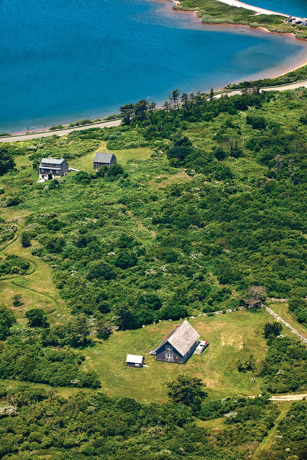 View of the summer retreat of Jens Risom on Block Island