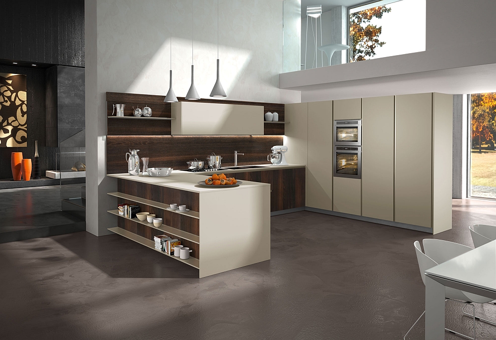 Wonderful use of neutral hues in the trendy kitchen