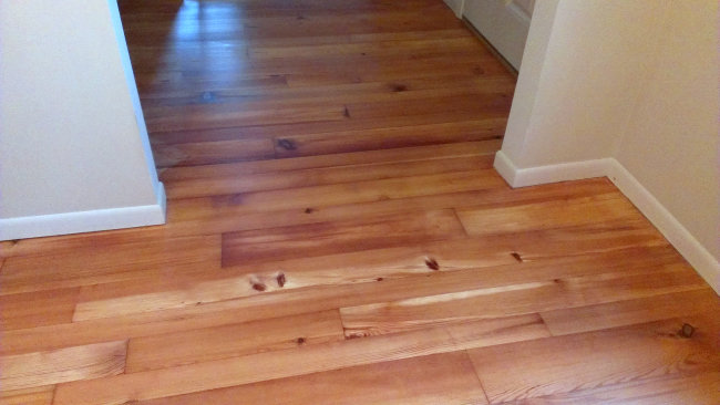 Yellow Pine floor finished with zero-VOC oil from Natural Interiors